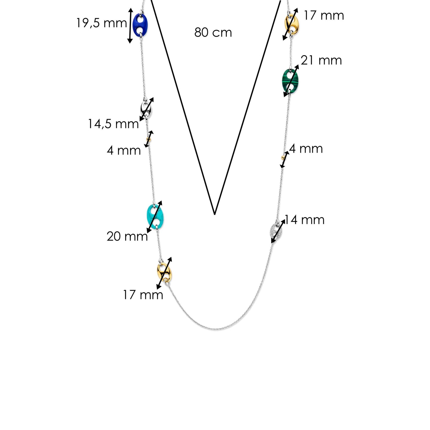 TI SENTO - Milano Necklace 34064TQ/80