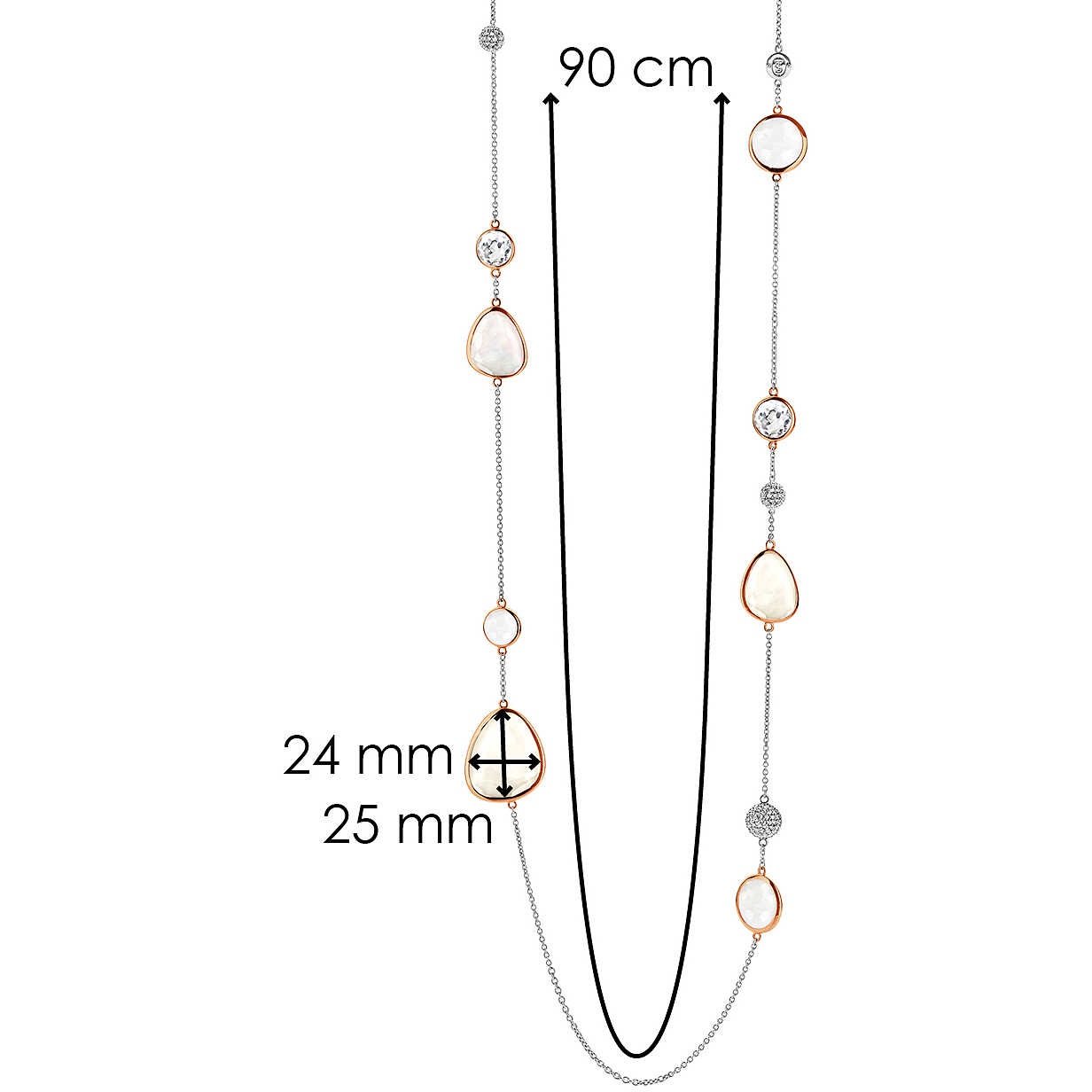 TI SENTO - Milano Necklace 3842WM/90